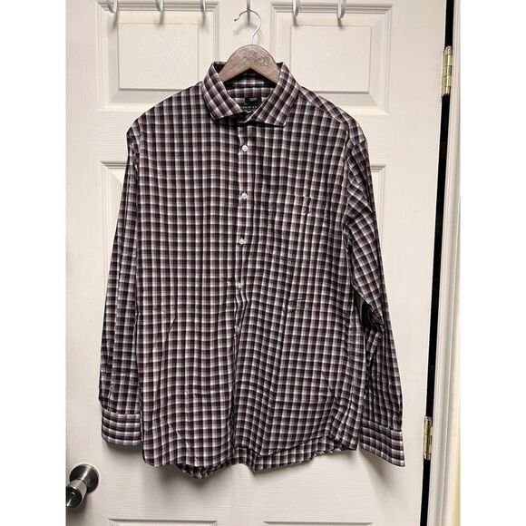 020-002 The Men's Wearhouse Pronto Uomo Men Size 17 34/35 Button Shirt - Picture 1 of 6